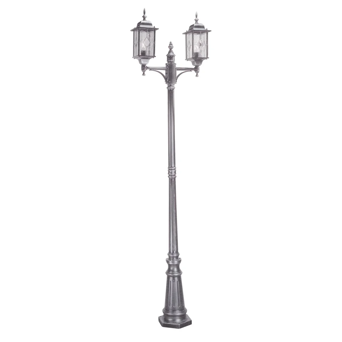 Wexford 1/2Lt Pillar Lantern -  Black & Silver IP44 E27 - Image 2