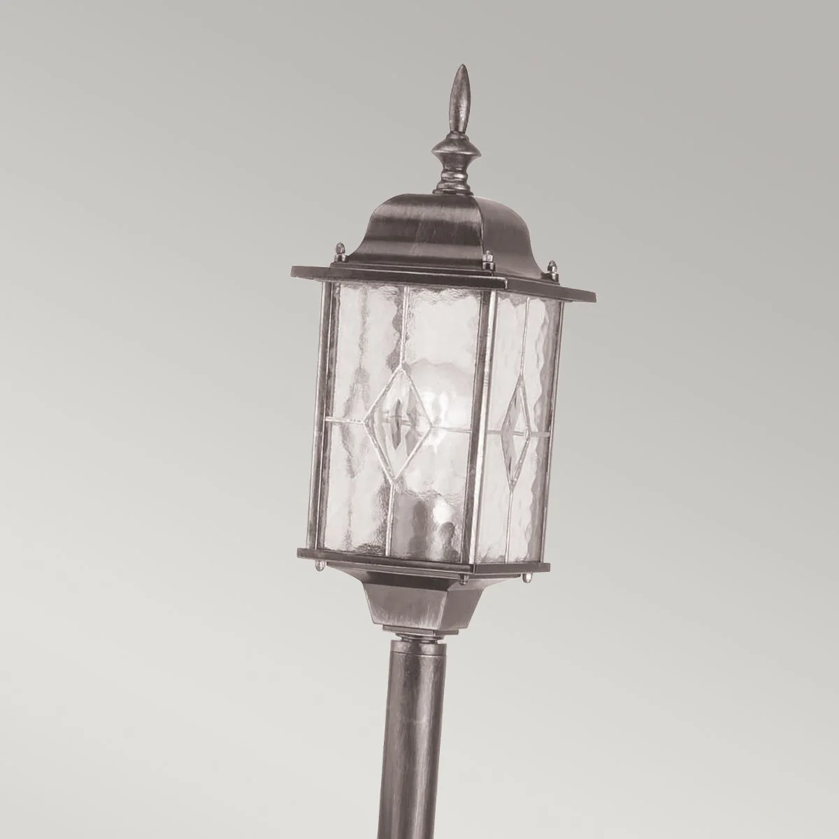 Wexford 1/2Lt Pillar Lantern -  Black & Silver IP44 E27 - Image 3
