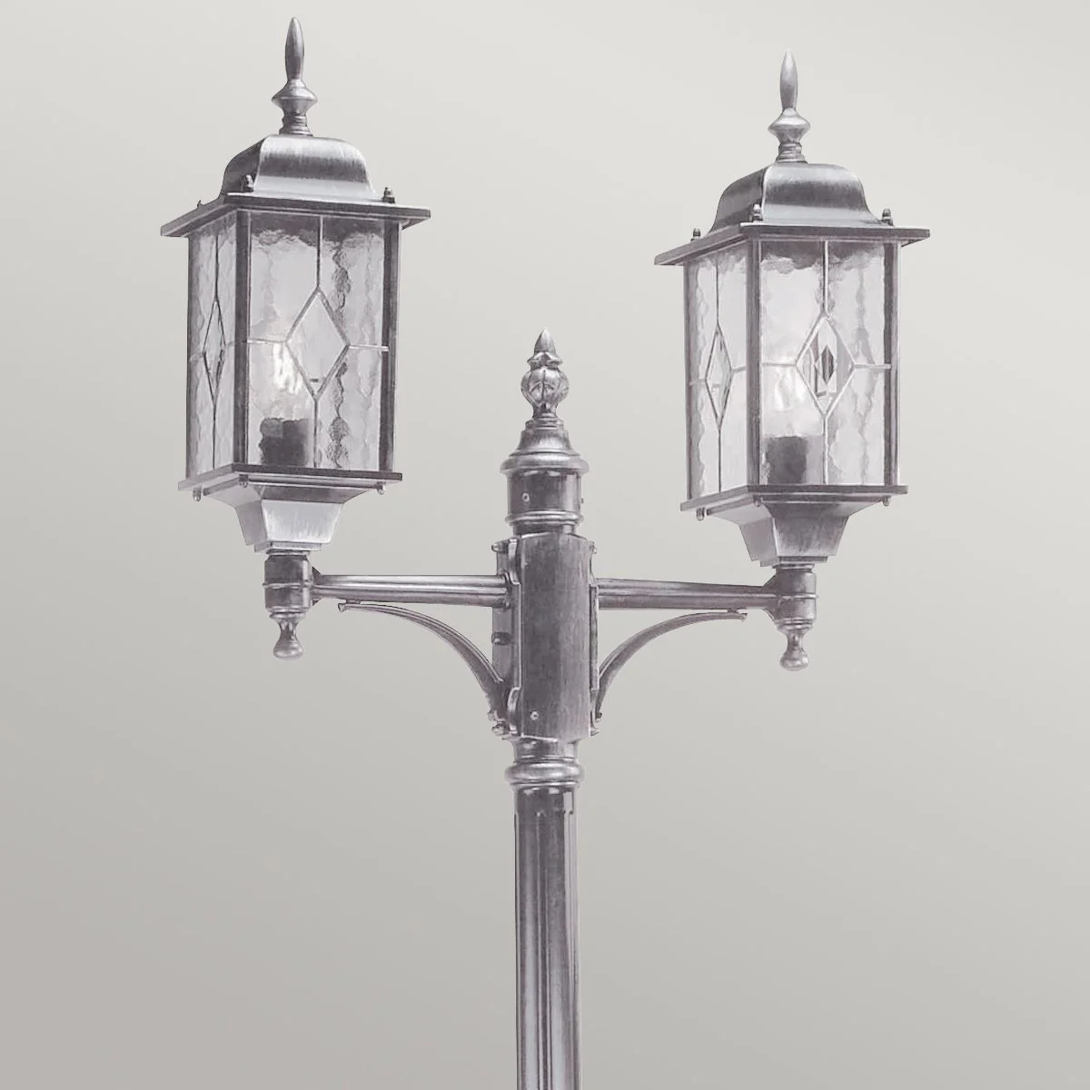 Wexford 1/2Lt Pillar Lantern -  Black & Silver IP44 E27 - Image 6