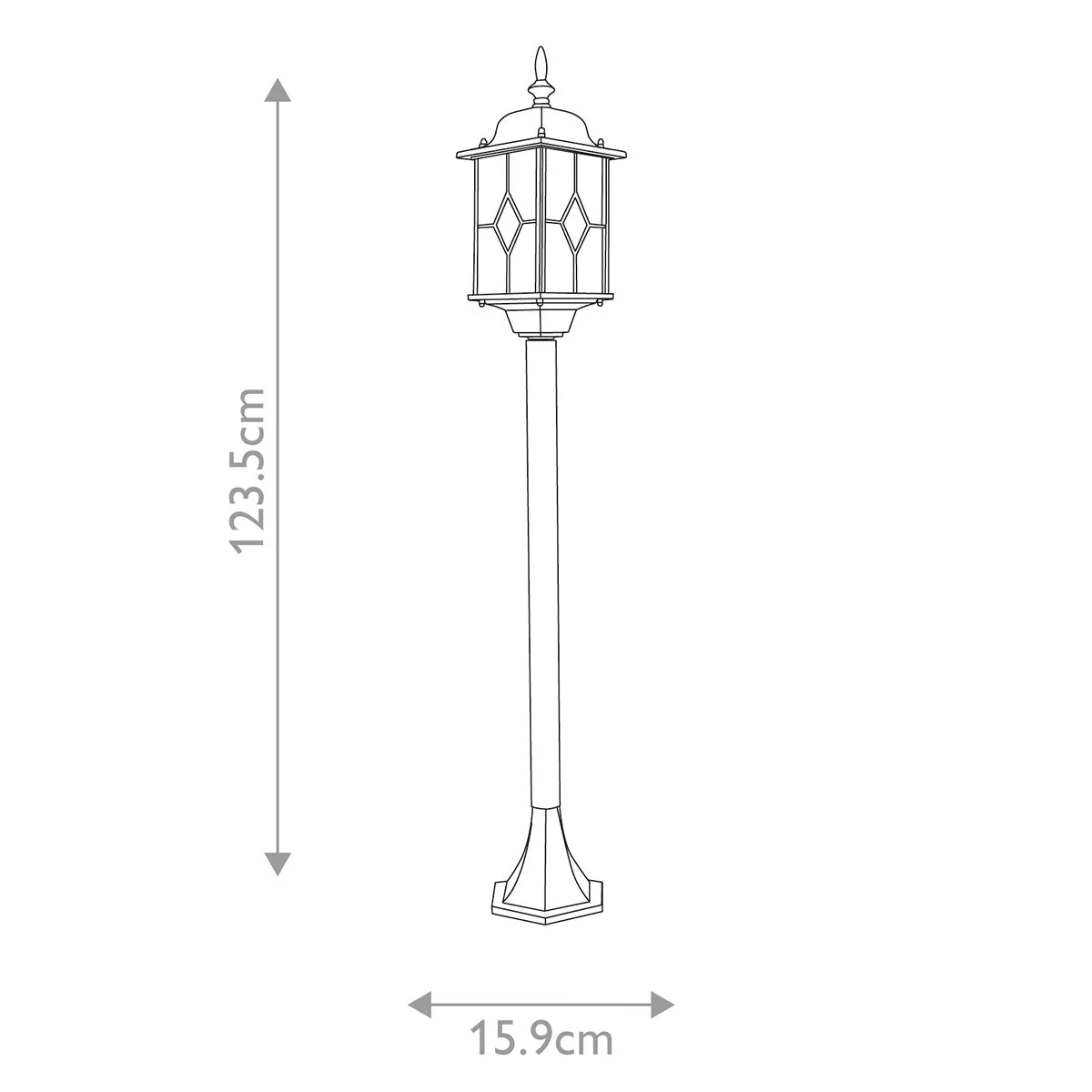 Wexford 1/2Lt Pillar Lantern -  Black & Silver IP44 E27 - Image 9