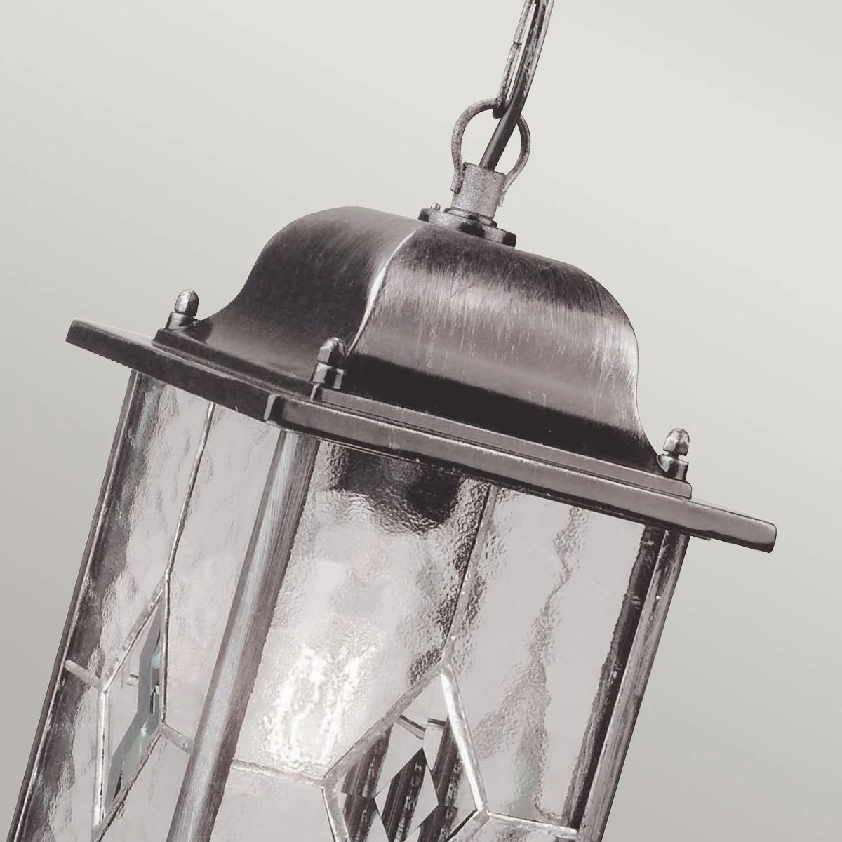 Wexford 1 Light Chain Lantern - Black/Silver IP23 E27 - Image 3