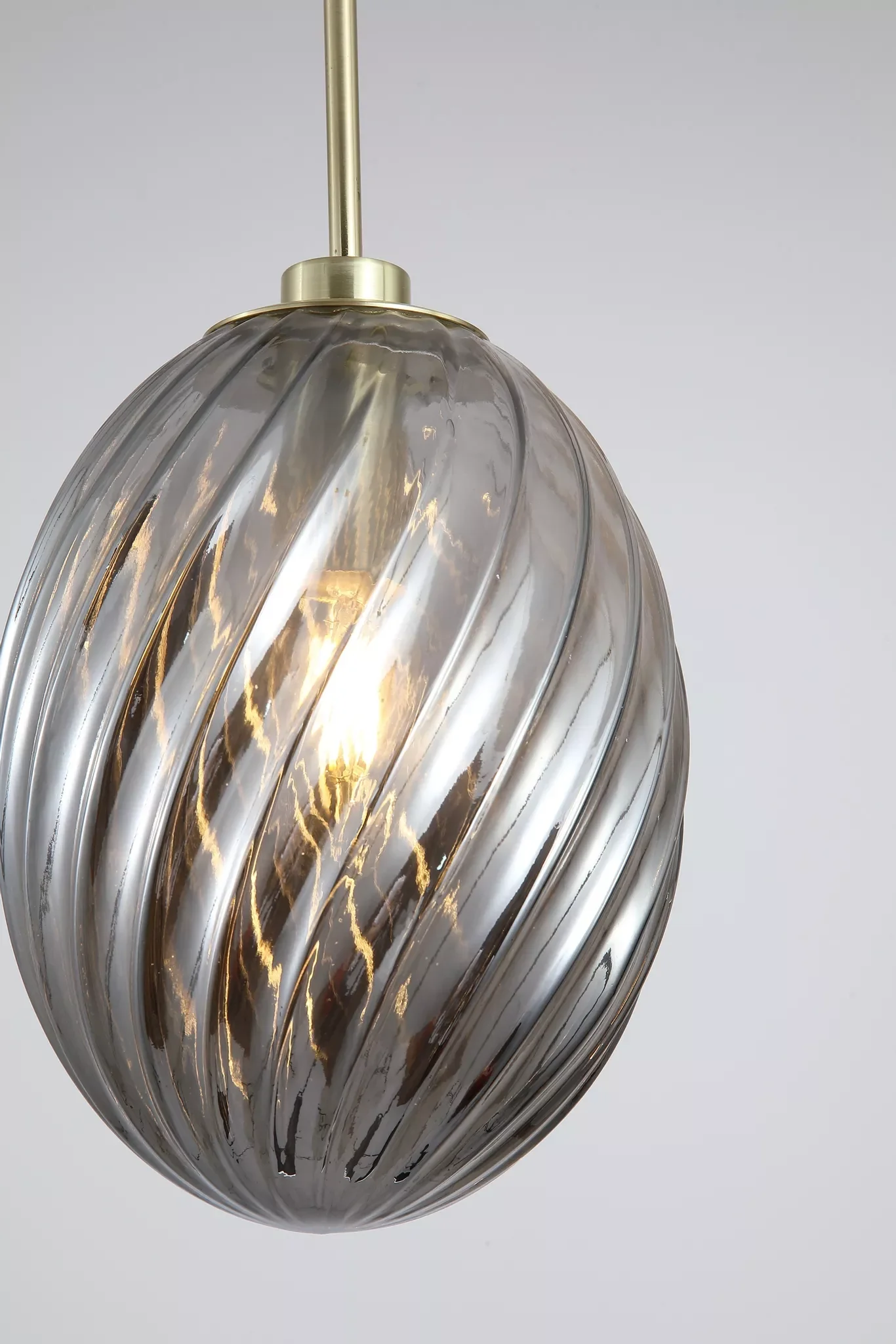 Whirl 1lt Pendant- Satin Brass w Various Glass Finishes - Image 10