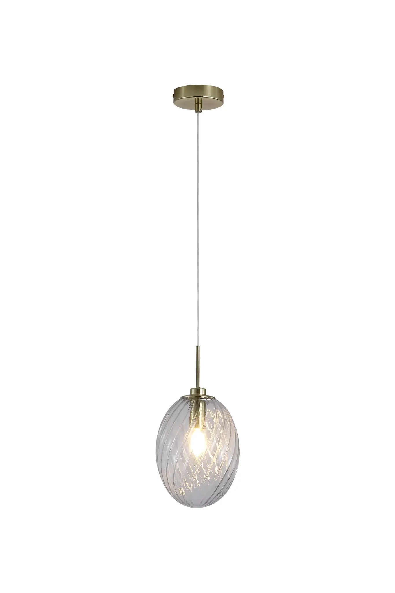 Whirl 1lt Pendant- Satin Brass w Various Glass Finishes - Image 2