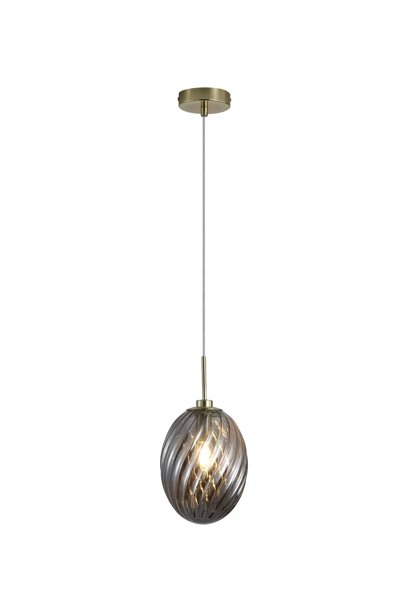 Whirl 1lt Pendant- Satin Brass w Various Glass Finishes - Image 3