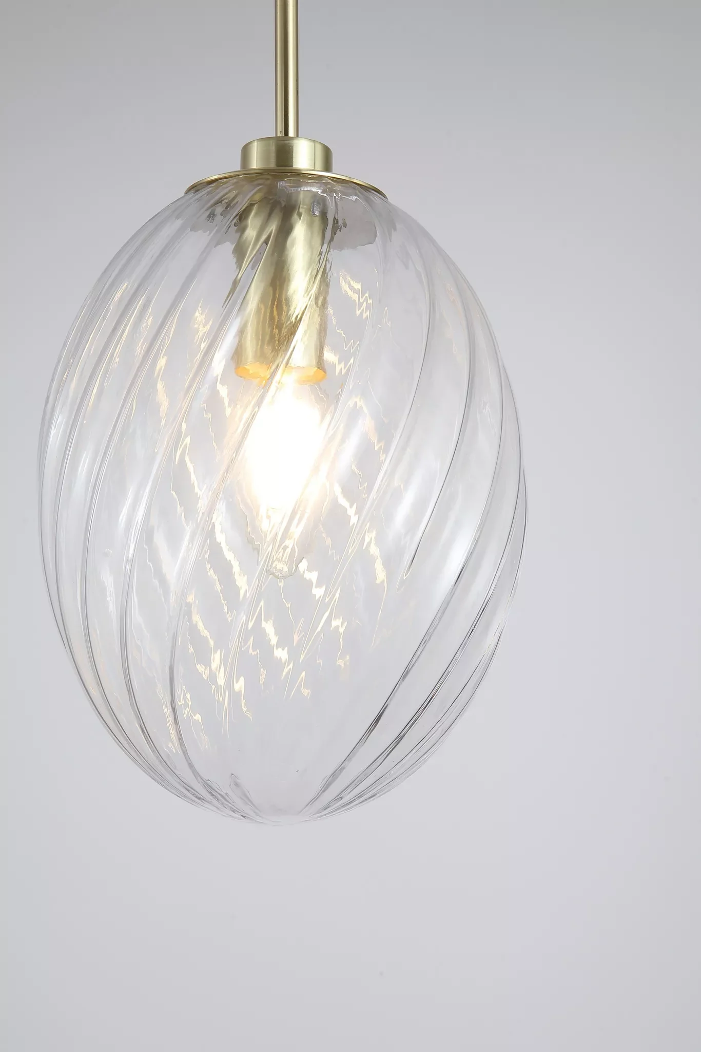 Whirl 1lt Pendant- Satin Brass w Various Glass Finishes - Image 6