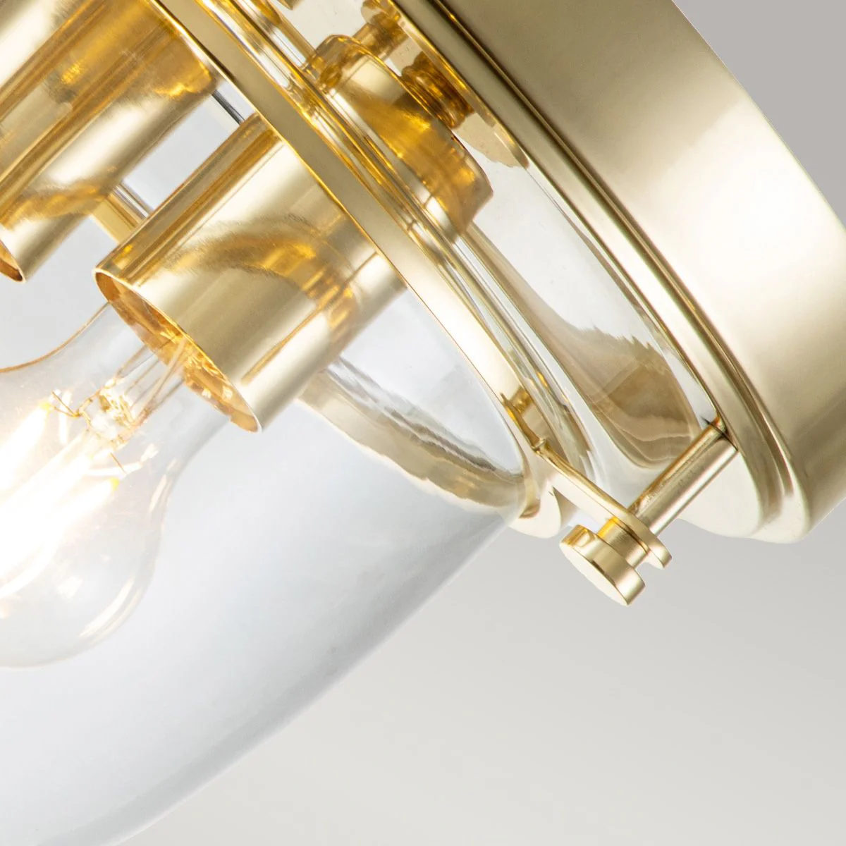 Whistling Flush Bathroom Light IP44 - Polished Chrome / Polished Brass / Brushed Brass - Image 9