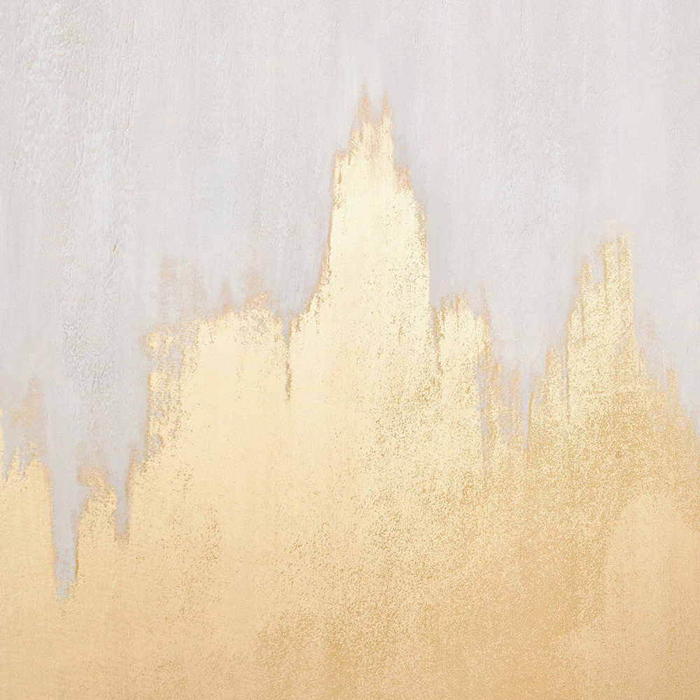 White and Gold Abstract Frameless Canvas - Image 3