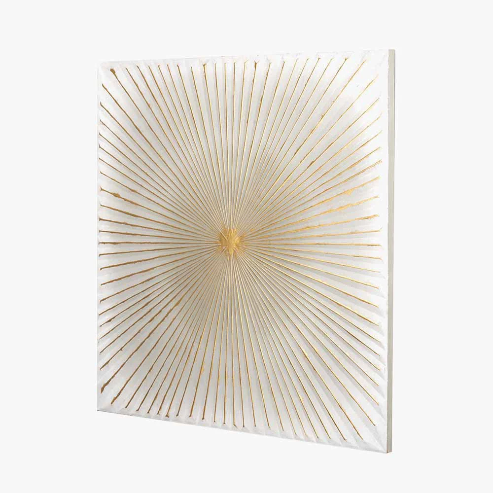 White and Gold Metal Sunburst Wall Art - Image 5