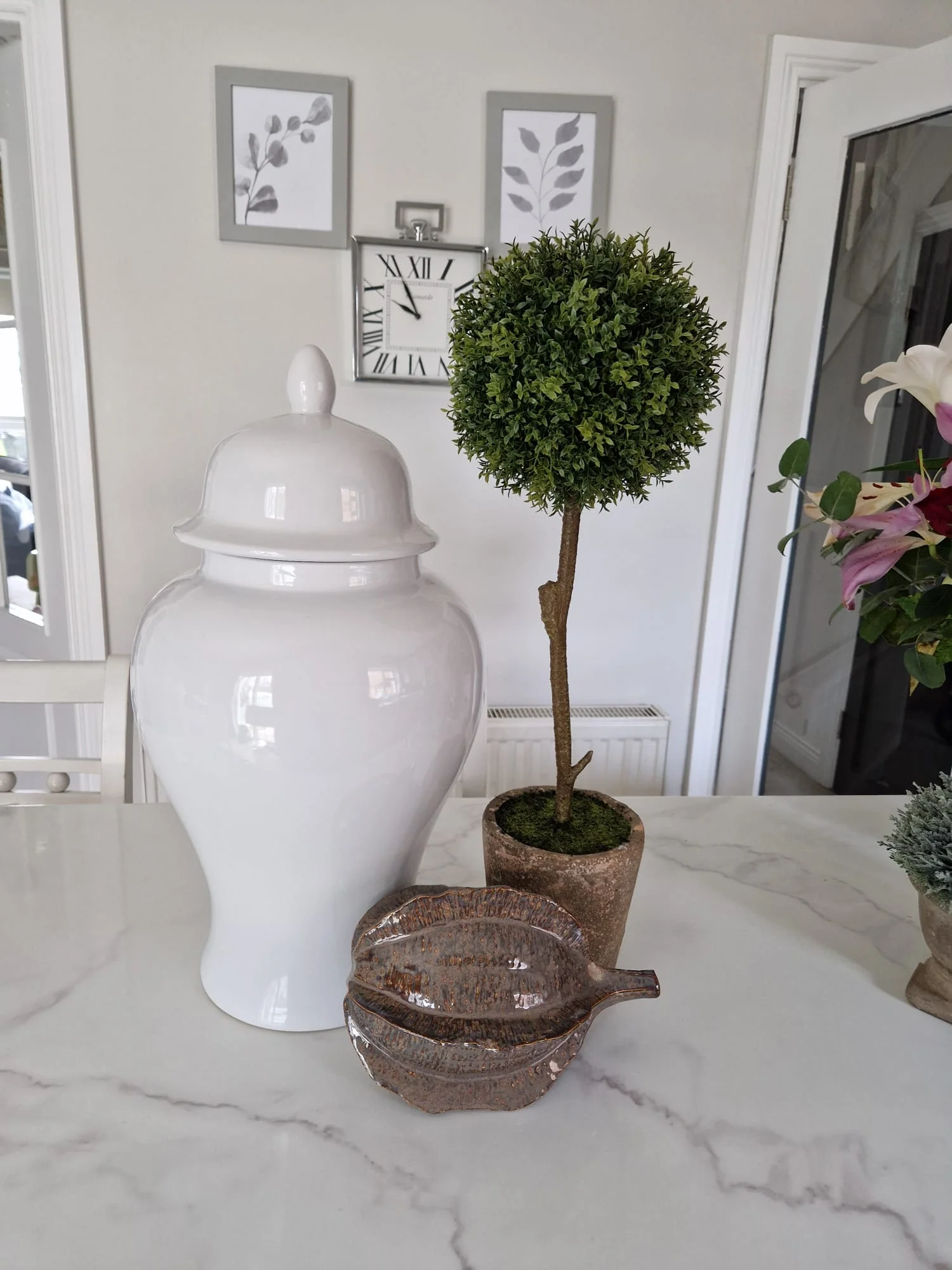 White Ceramic Jar - Large - Image 2