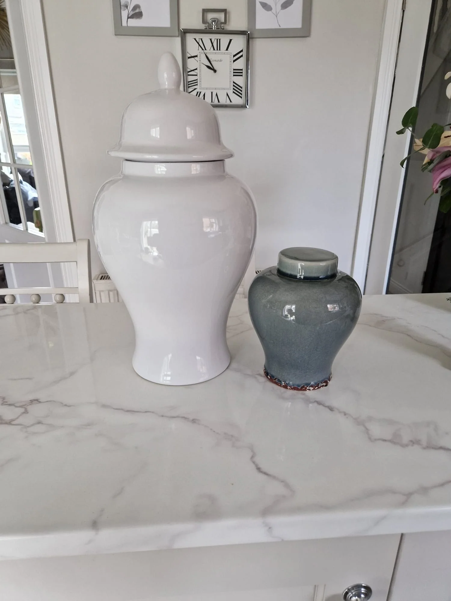 White Ceramic Jar - Large - Image 3