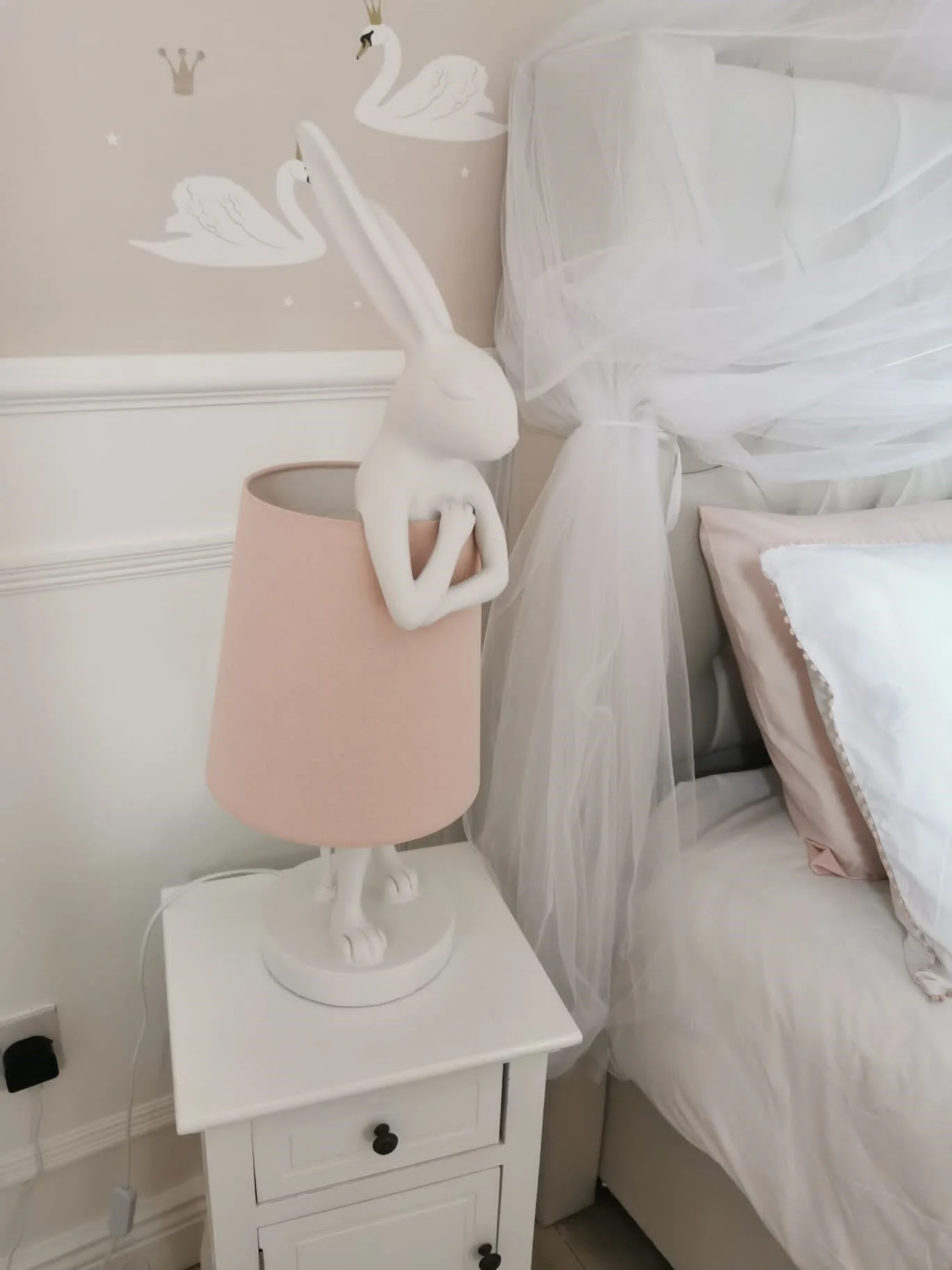White Rabbit Pink Shade Table Lamp - Image 3