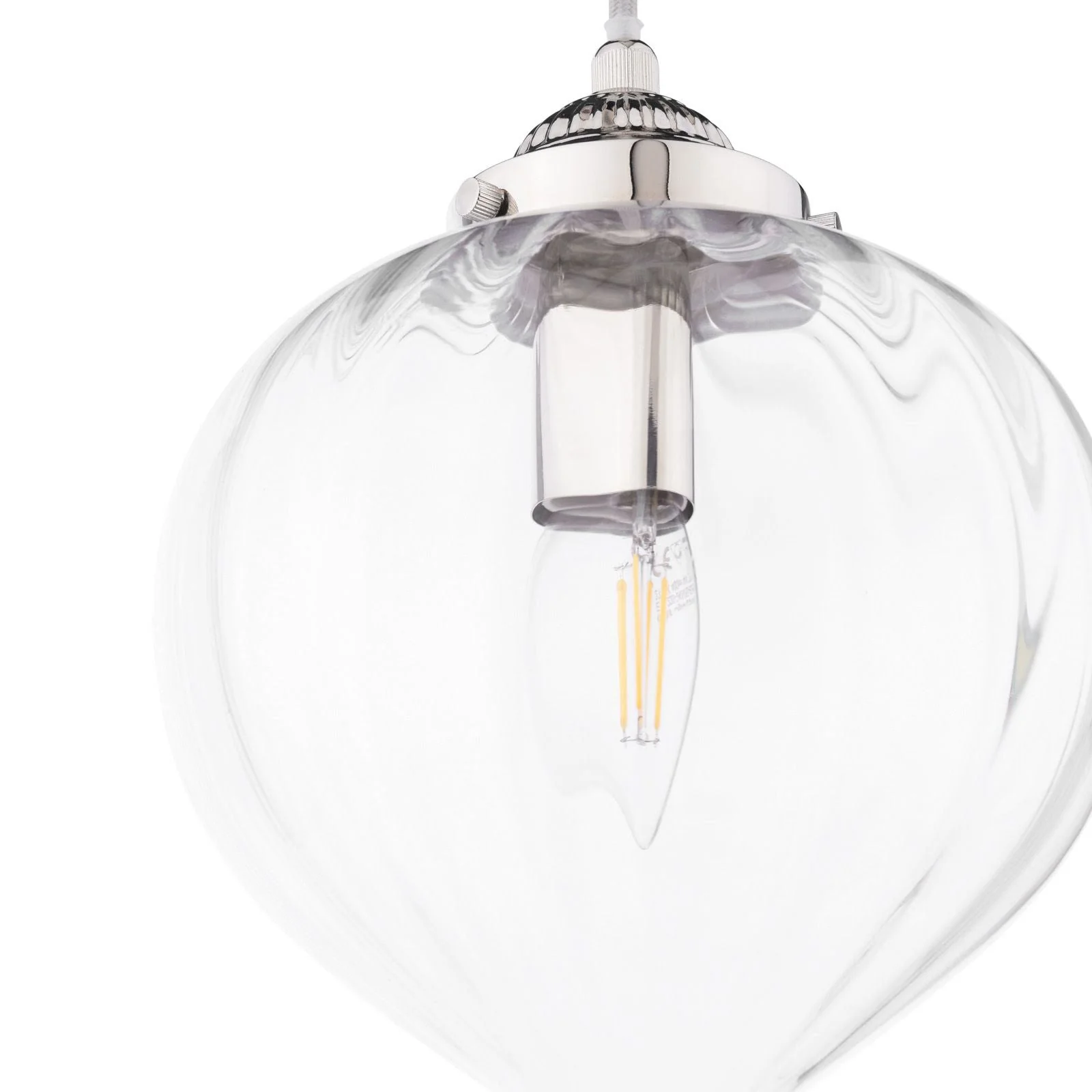 Whitham Pendant Polished Nickel/Antique Brass and Ribbed Glass - Image 5
