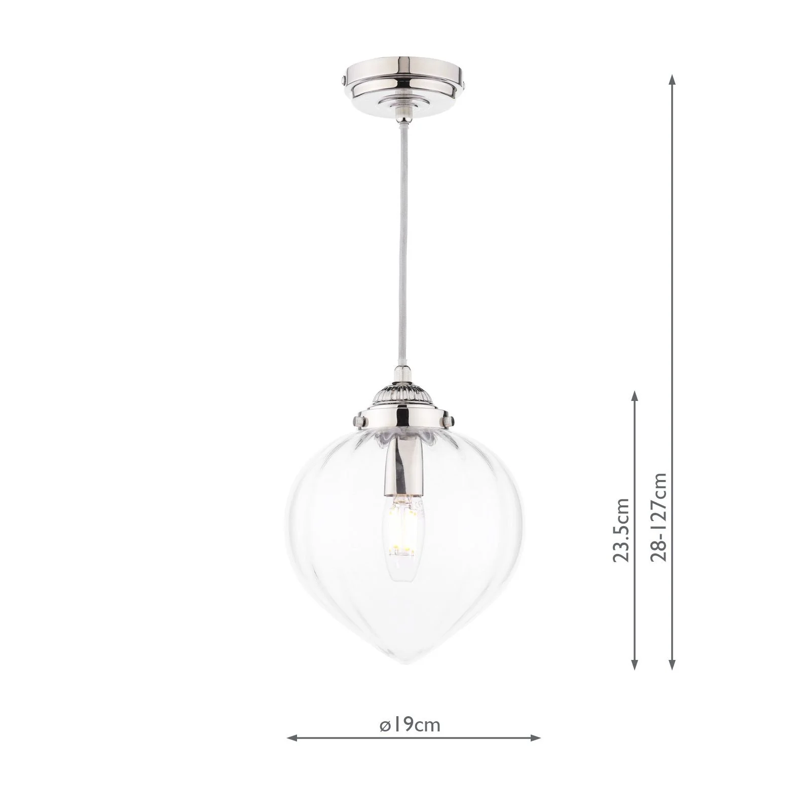 Whitham Pendant Polished Nickel/Antique Brass and Ribbed Glass - Image 6