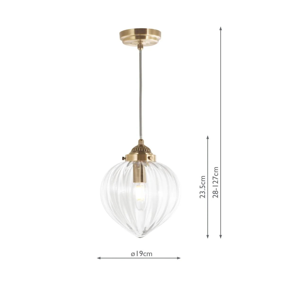 Whitham Pendant Polished Nickel/Antique Brass and Ribbed Glass - Image 9