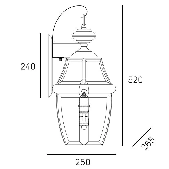 Whitley 1/2Lt IP23 Wall Sconce - Brass - Image 4