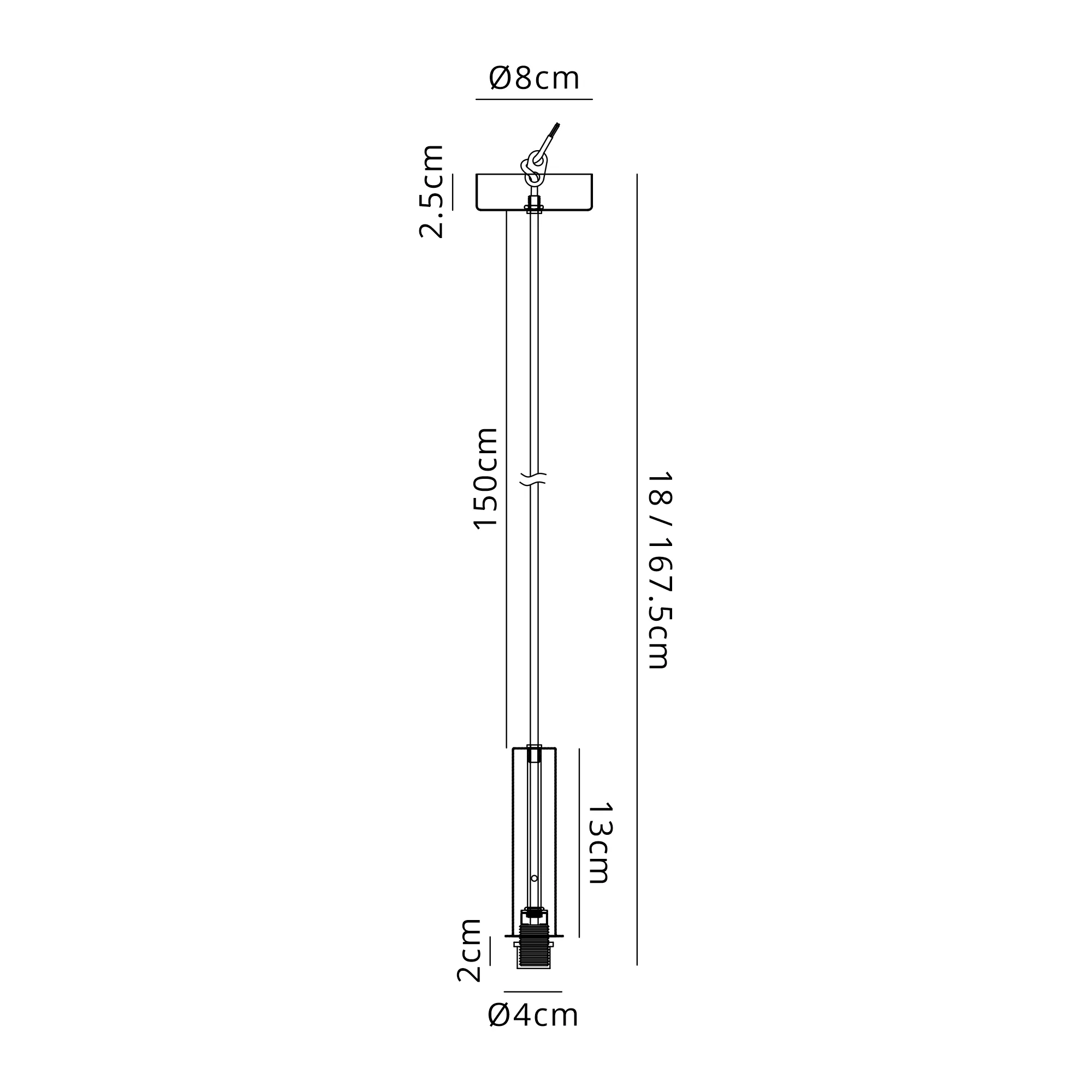 Wick 1.7m/5m Single Pendant G9 Suspension Kit- Various Finishes - Image 26