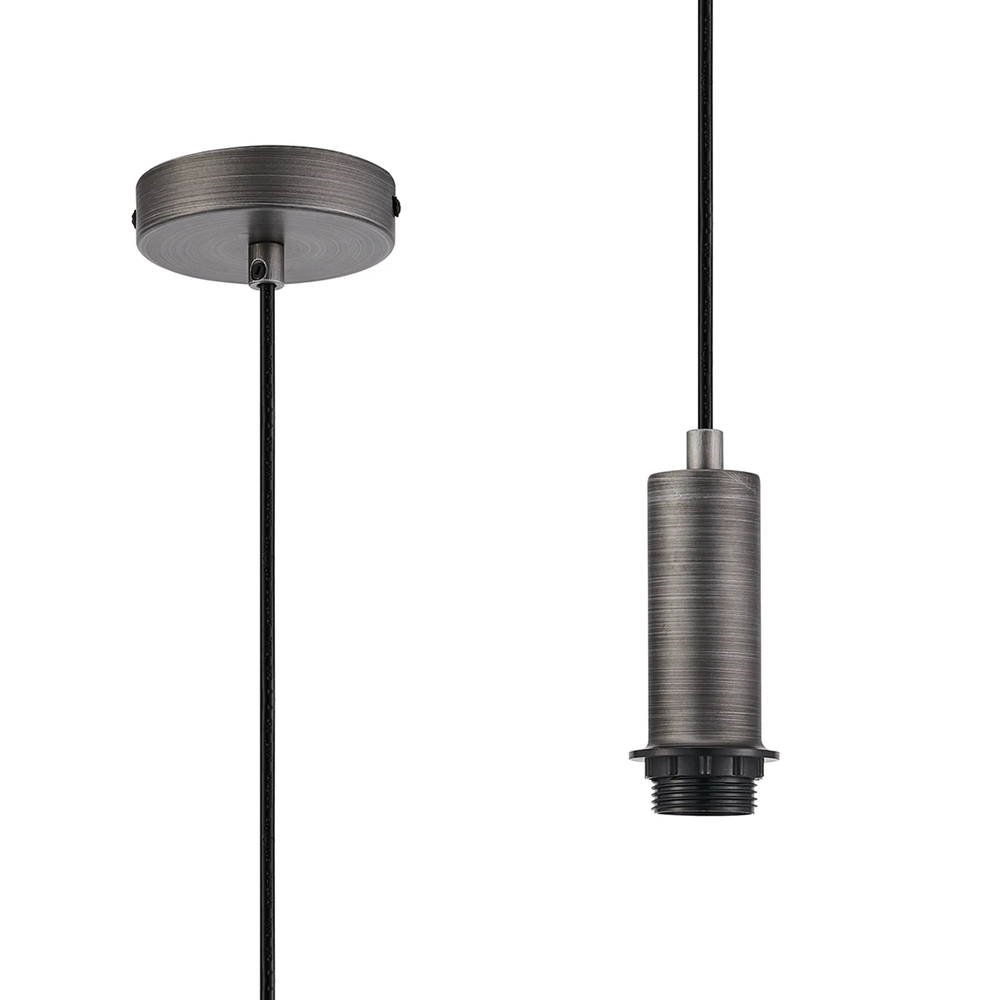 Wick Single Pendant E27 Suspension Kits (Fitting Only)- Various Finishes & Sizes - Image 2