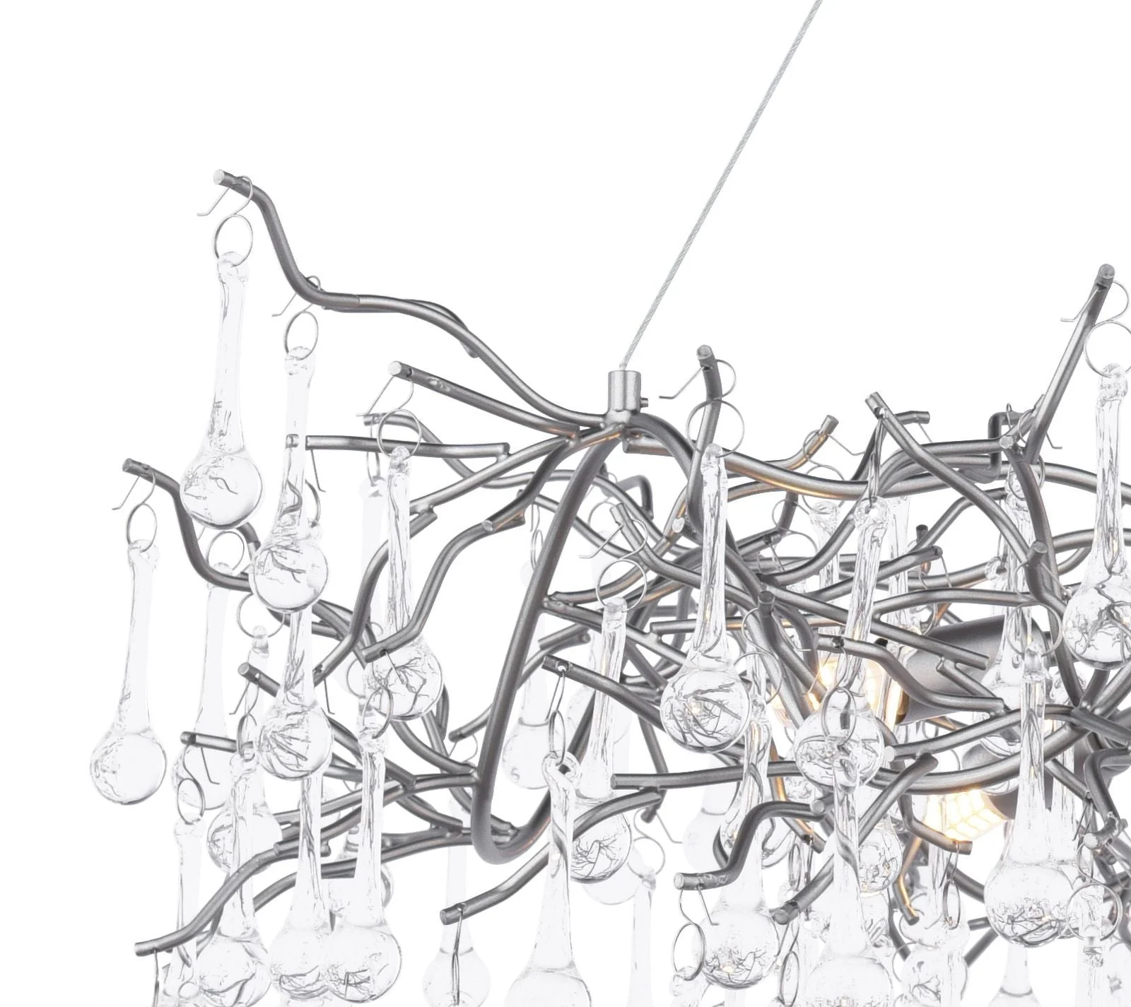 Willow 3/5 Light Pendant Satin Pewter and Crystal - Image 13