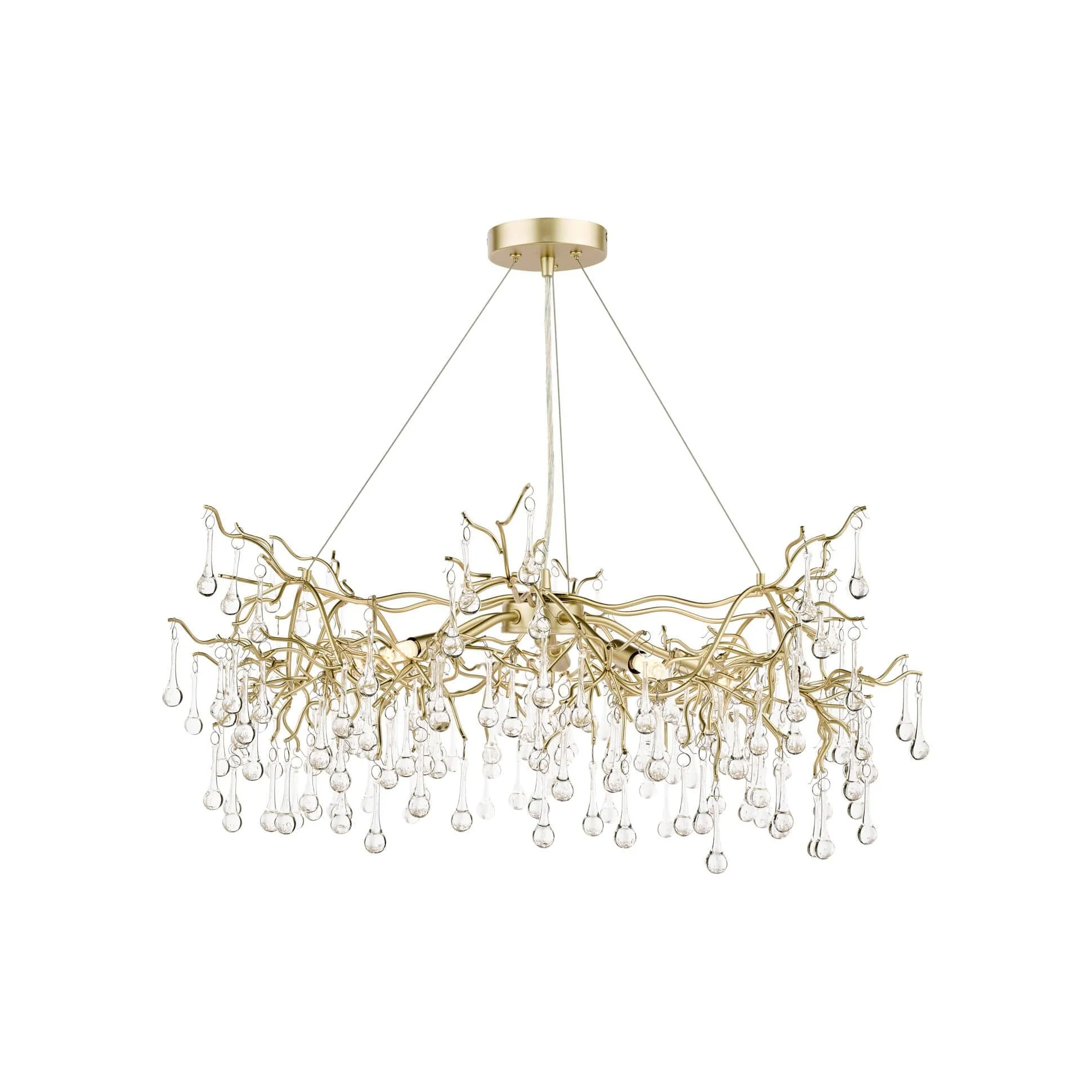 Willow 3/5 Light Pendant Satin Pewter and Crystal - Image 2