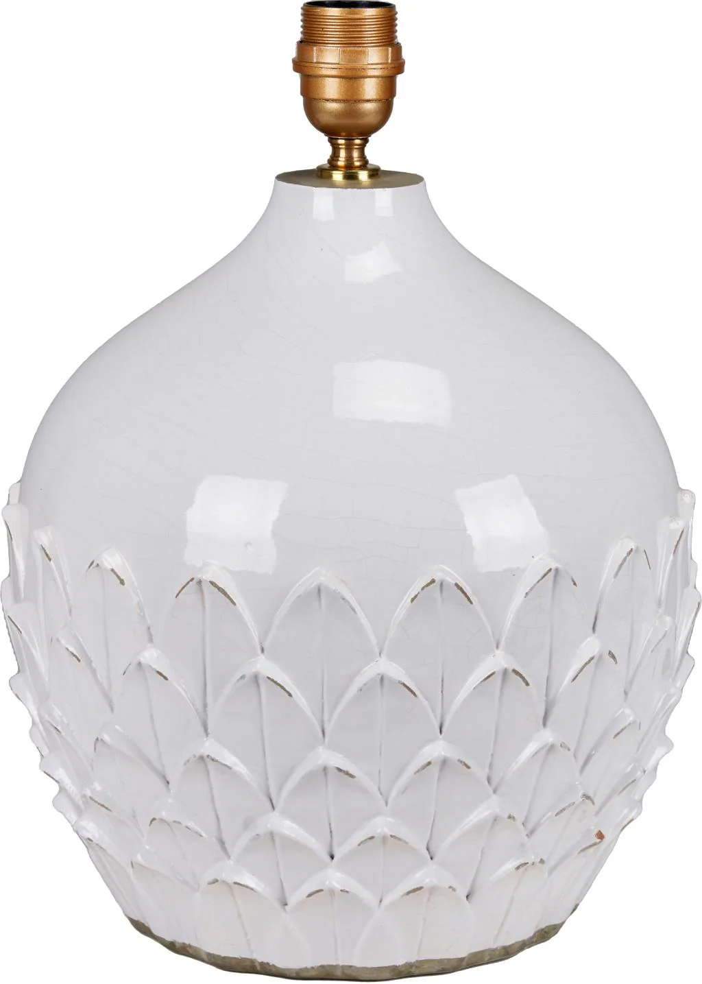 Willow White Leaf Detail Stoneware Table Lamp  - Base Only - Image 2