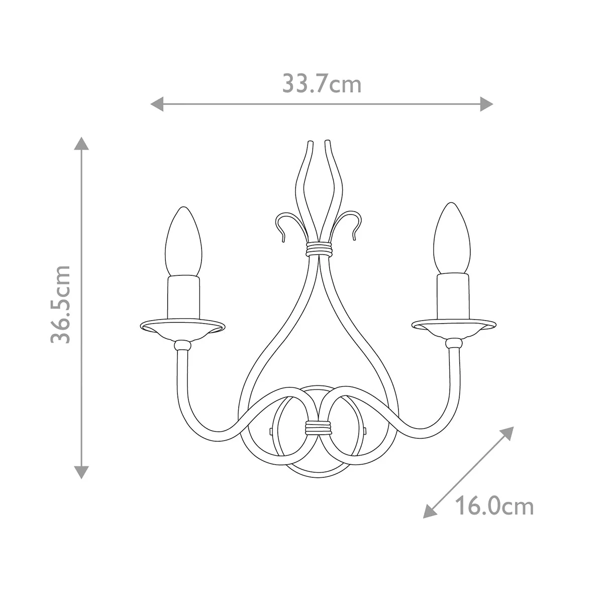 Windermere 1 Light Wall Light - Rust & Gold IP20 E14 - Image 10