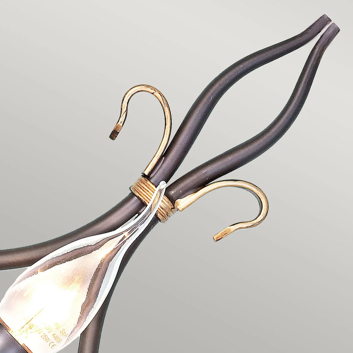 Windermere 1 Light Wall Light - Rust & Gold IP20 E14 - Image 3