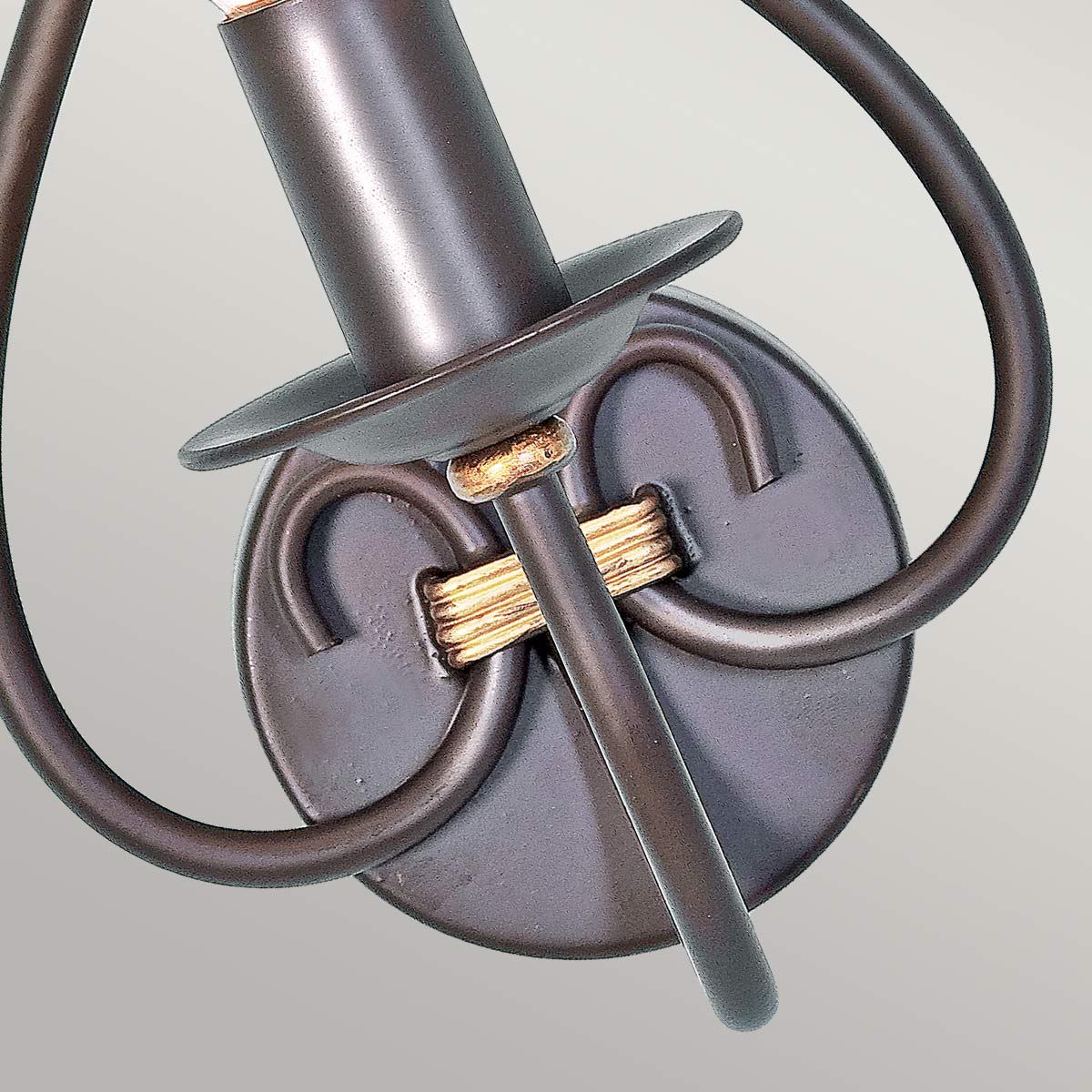 Windermere 1 Light Wall Light - Rust & Gold IP20 E14 - Image 4