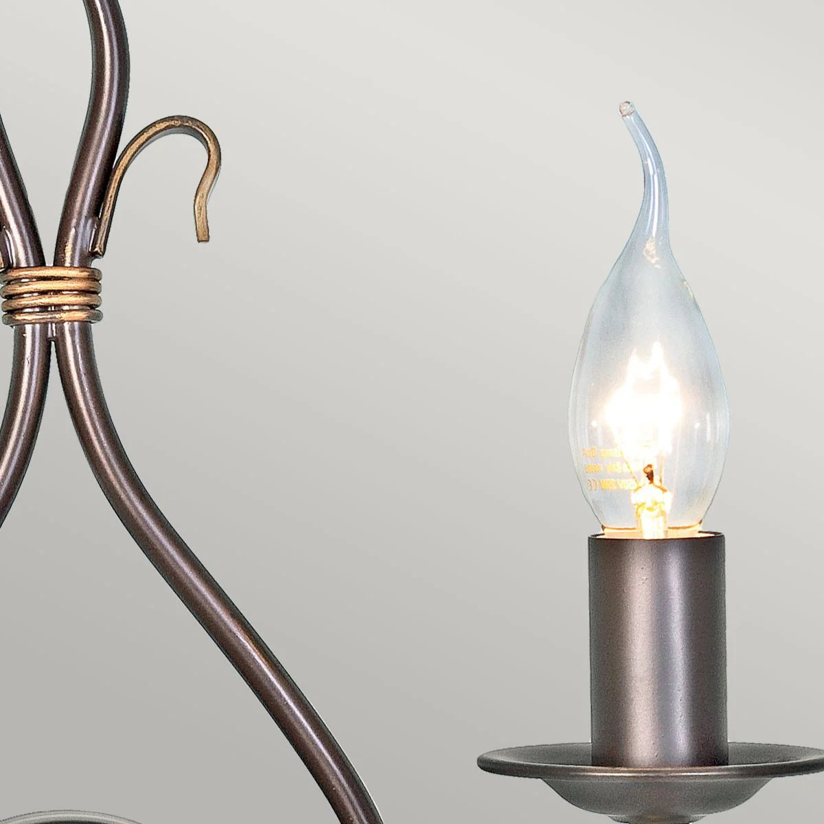 Windermere 1 Light Wall Light - Rust & Gold IP20 E14 - Image 8