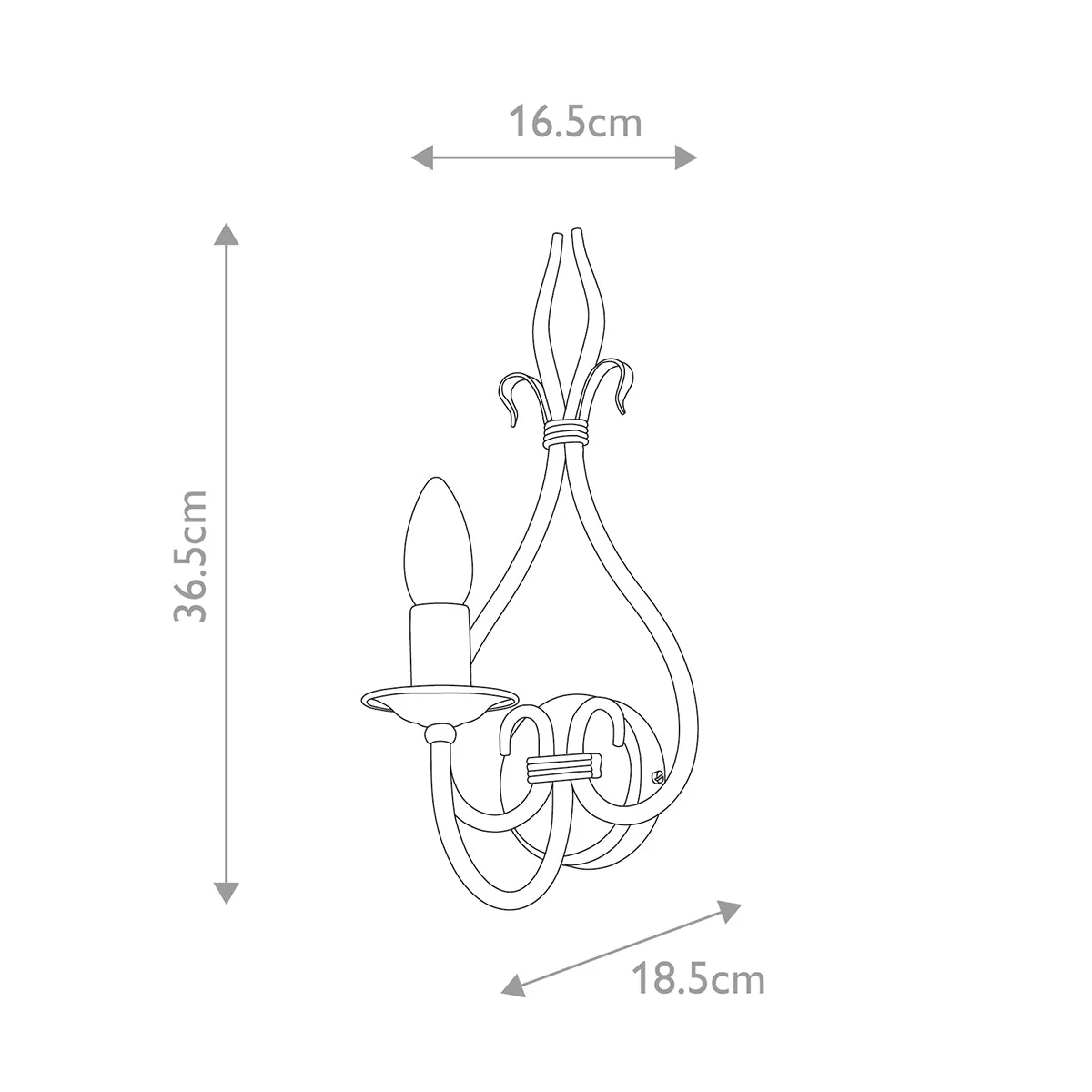 Windermere 1 Light Wall Light - Rust & Gold IP20 E14 - Image 9
