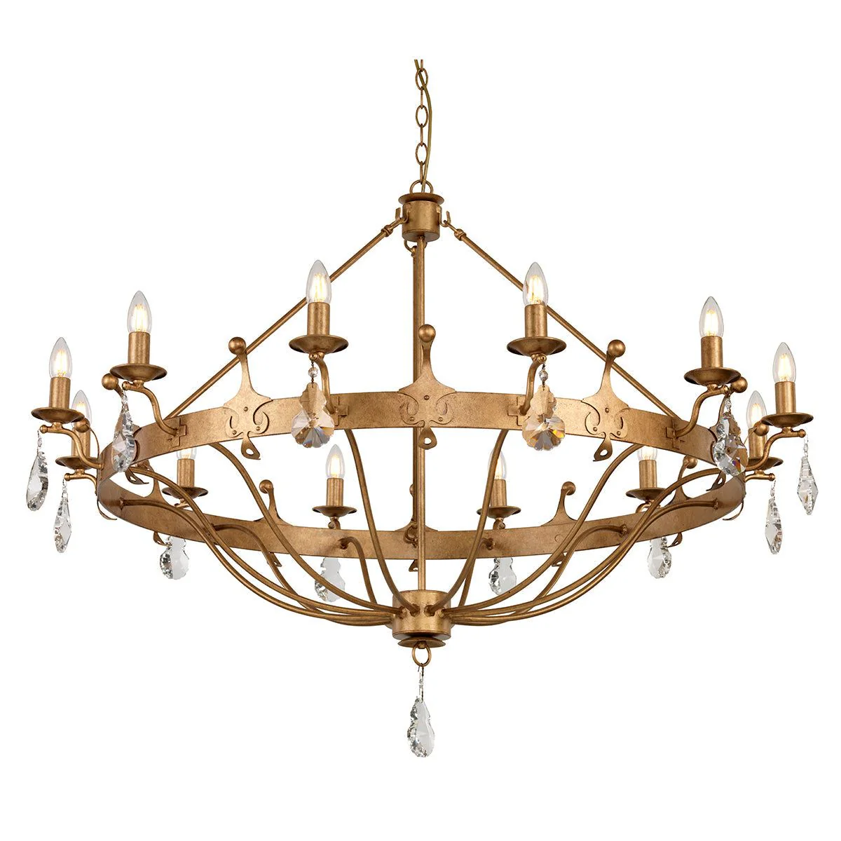 Windsor 12Lt Ceiling Light - Graphite/Gold Patina Finish - Image 2
