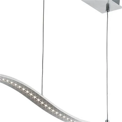 Wing Led Bar Pendant Ceiling Light - Satin Silver Metal - Image 2