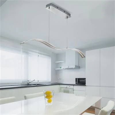 Wing Led Bar Pendant Ceiling Light - Satin Silver Metal - Image 4
