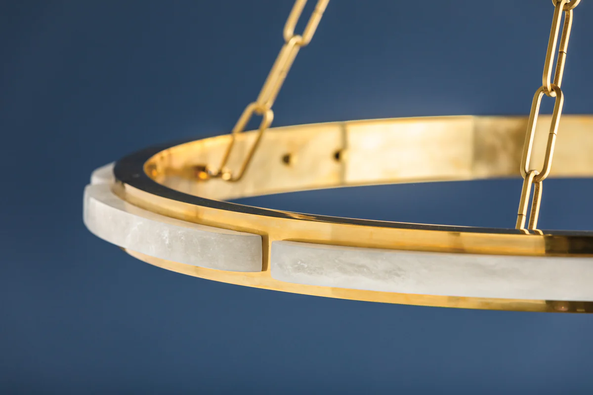 Wingate LED Chandelier - Gold Leaf & Alabaster - Image 2