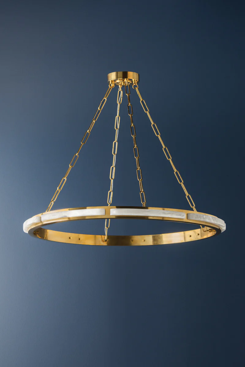 Wingate LED Chandelier - Gold Leaf & Alabaster - Image 3