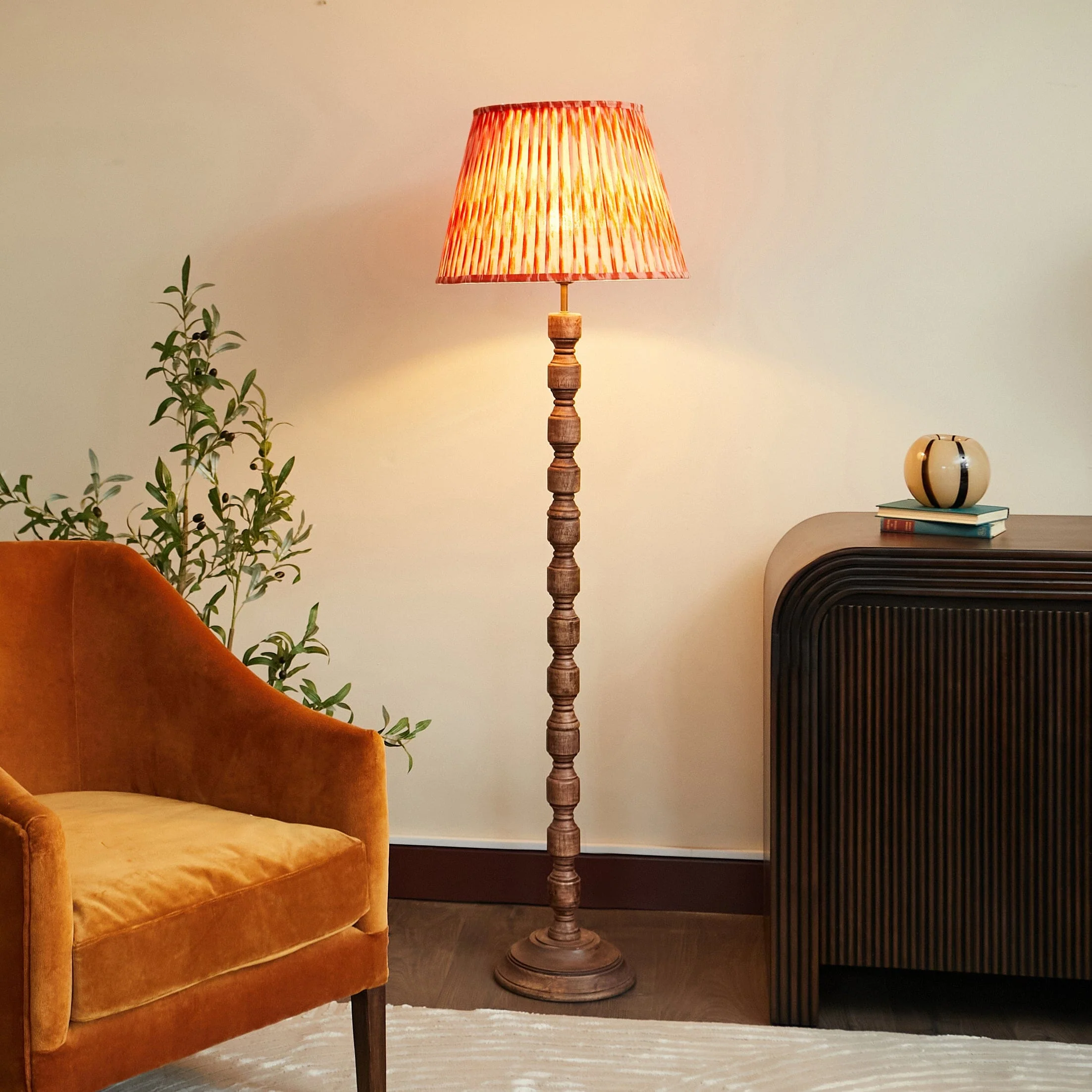 Clare Wood Floor Lamp- Various Shades - Image 16