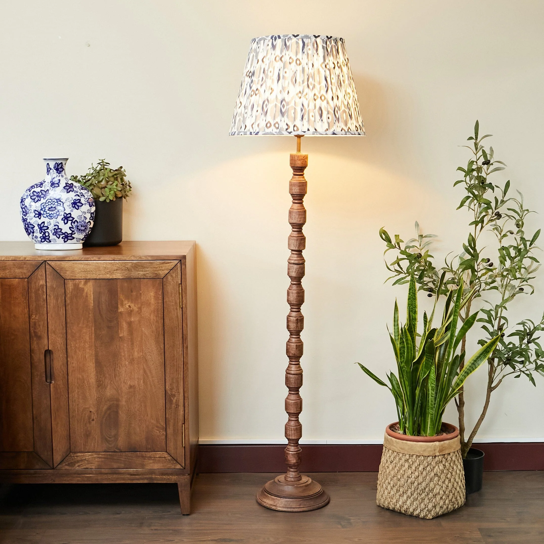Clare Wood Floor Lamp- Various Shades - Image 17
