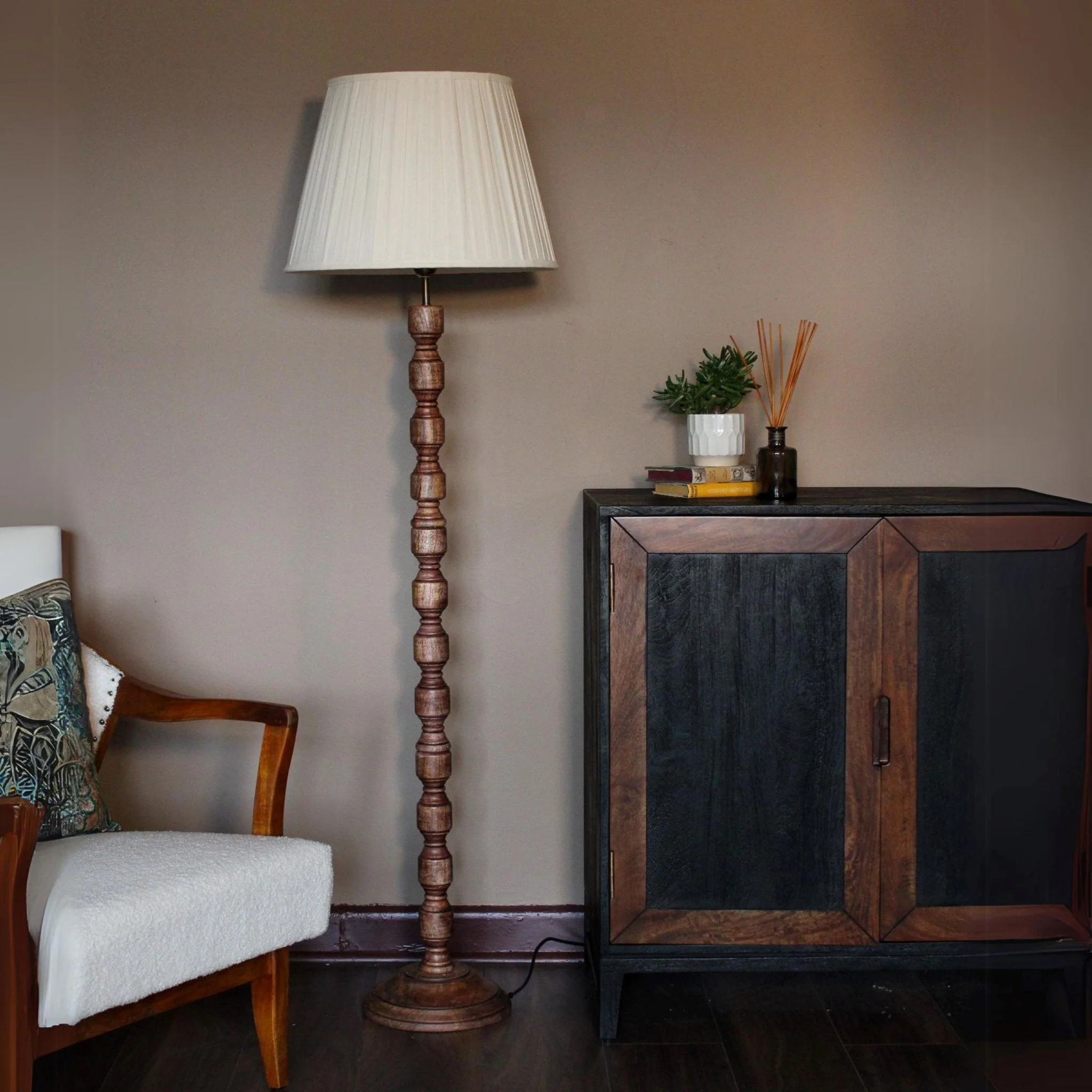 Clare Wood Floor Lamp- Various Shades - Image 19