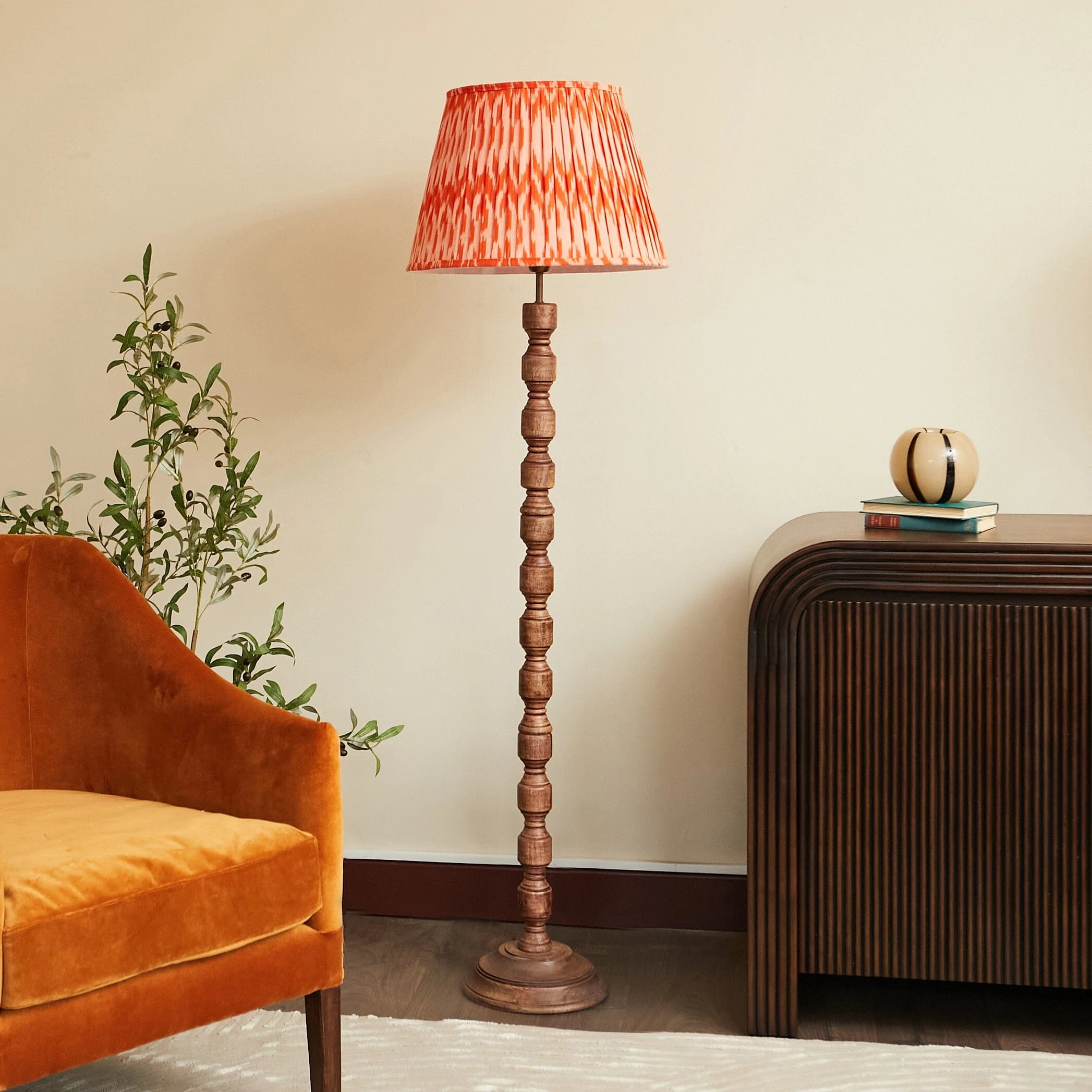 Clare Wood Floor Lamp- Various Shades - Image 3