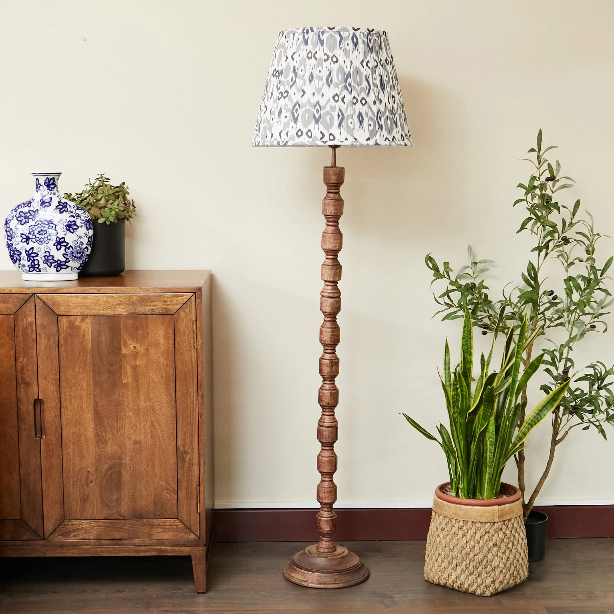 Clare Wood Floor Lamp- Various Shades - Image 6