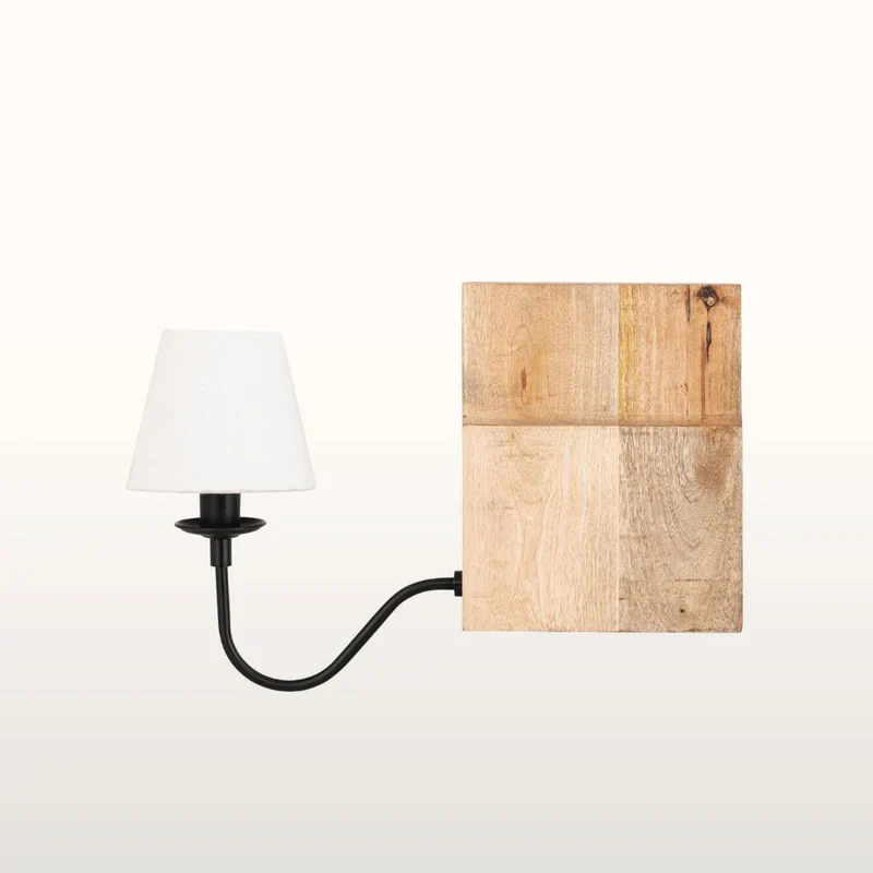 Teoranta Wooden Bookshelf Lamp- Green/ White Shades - Image 10