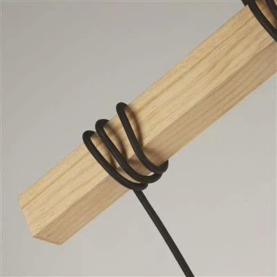 Woody  4/6Lt Kitchen Light - Natural Wood & Black Metal - Image 8
