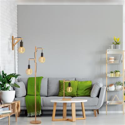 Woody Wooden Table Lamps - Matt Black - Image 3