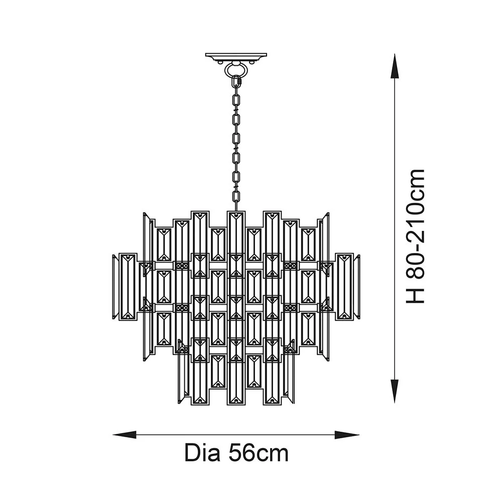 Wright 12/15Lt LED Crystal Ceiling Light - Image 2