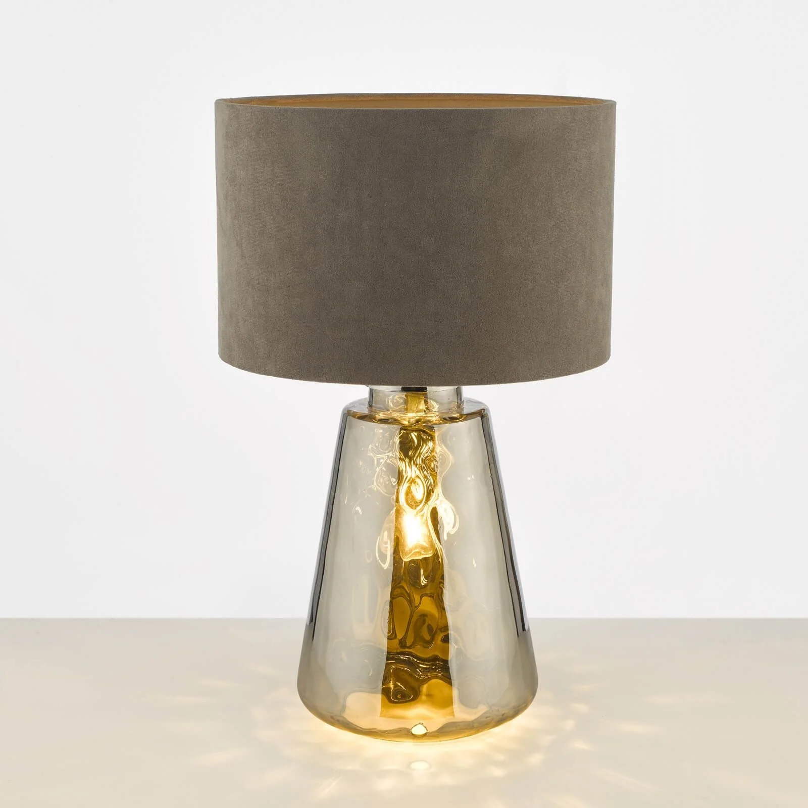 Wycliffe Table Lamp Smoked Glass With Shade - Image 3