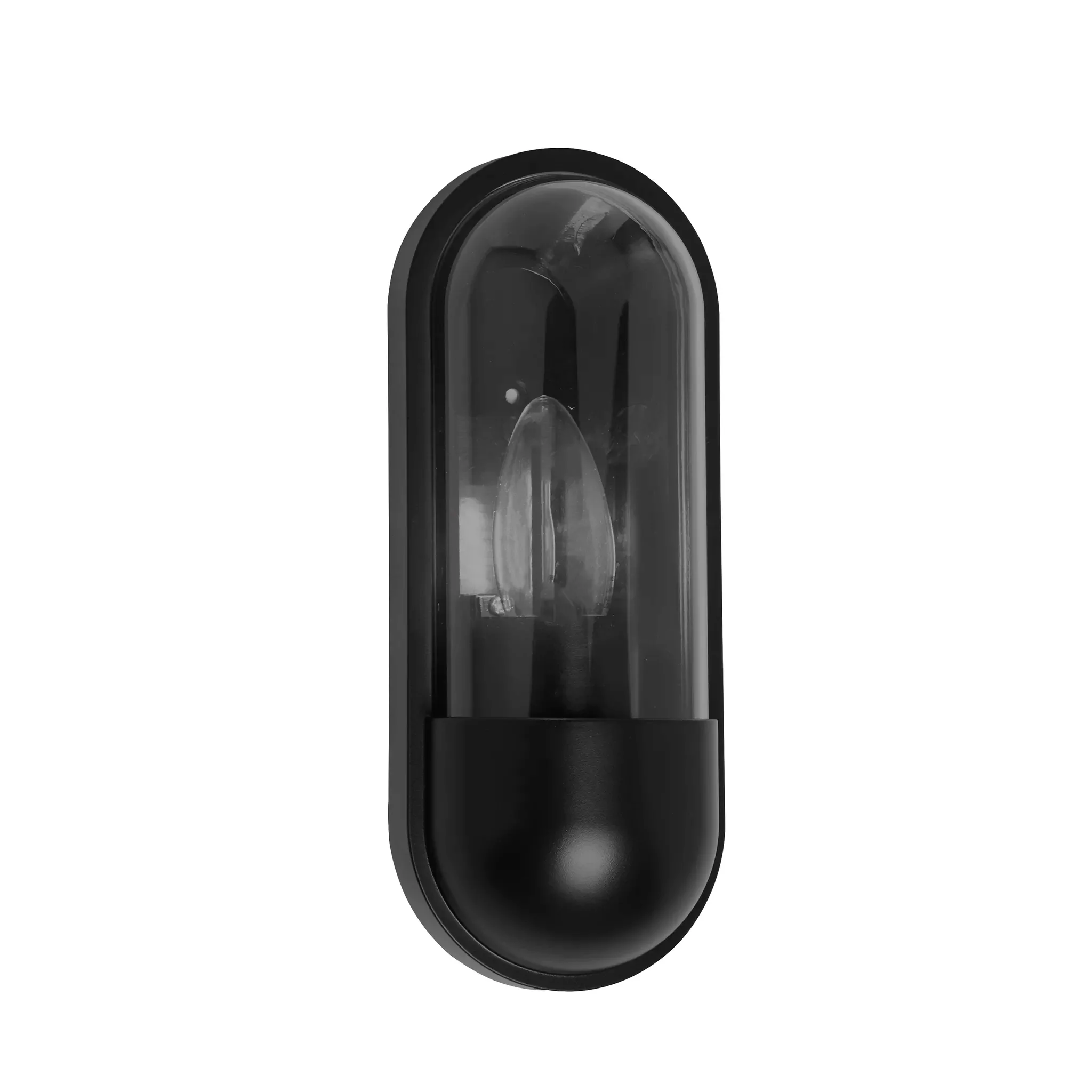 x Capsule Outdoor Wall Light - Black & Clear Polycarbonate - Image 2