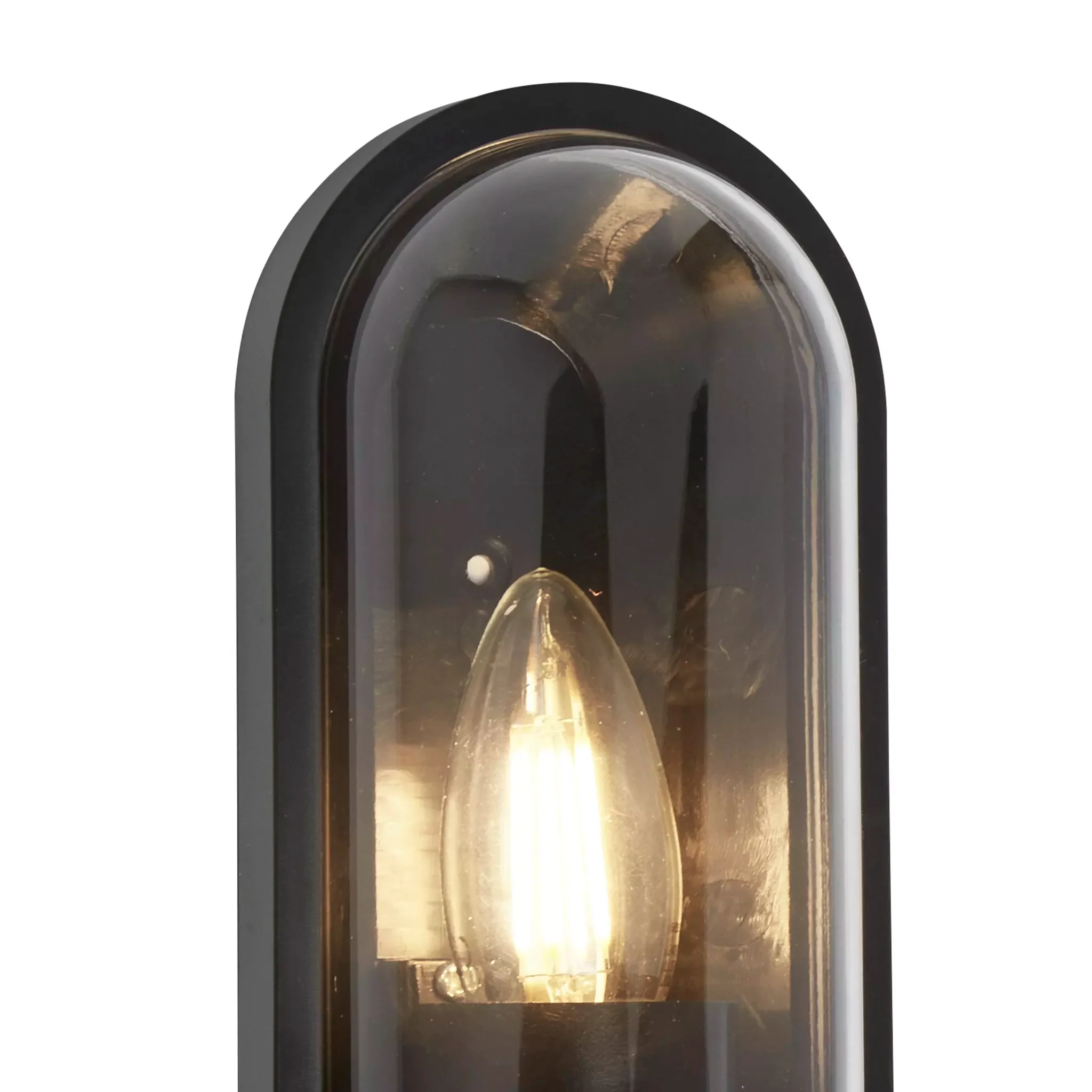 x Capsule Outdoor Wall Light - Black & Clear Polycarbonate - Image 3