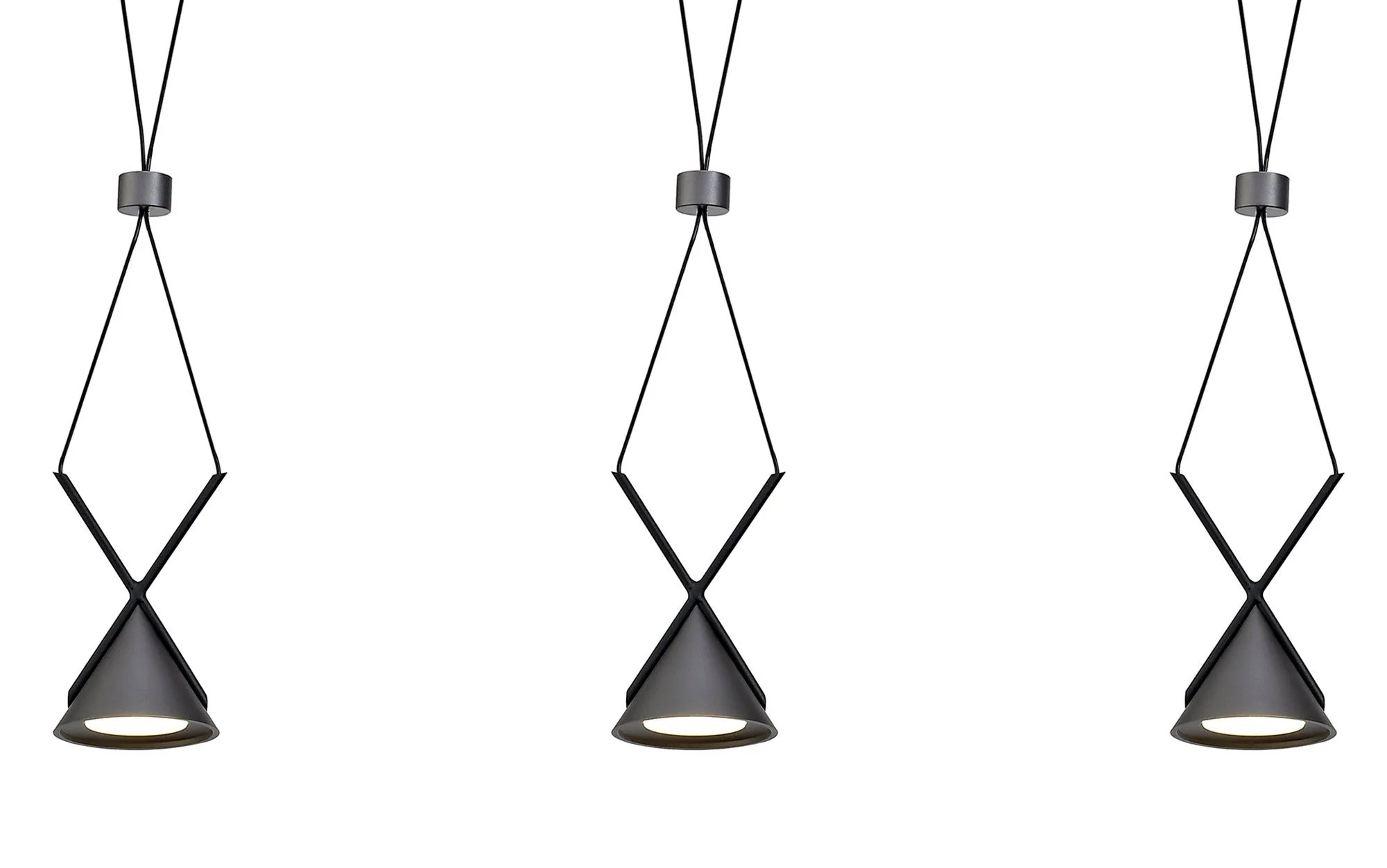 Xander Bar Linear Pendant 3 Light, 3 x 3W LED, 3000K, 350lm, Sand Black/Grey, 3yrs Warranty - Image 3