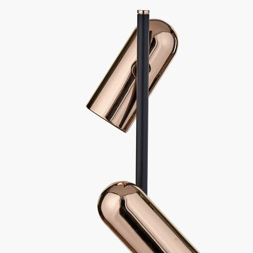 Xena Black and Rose Gold Metal LED Floor Lamp - Image 2