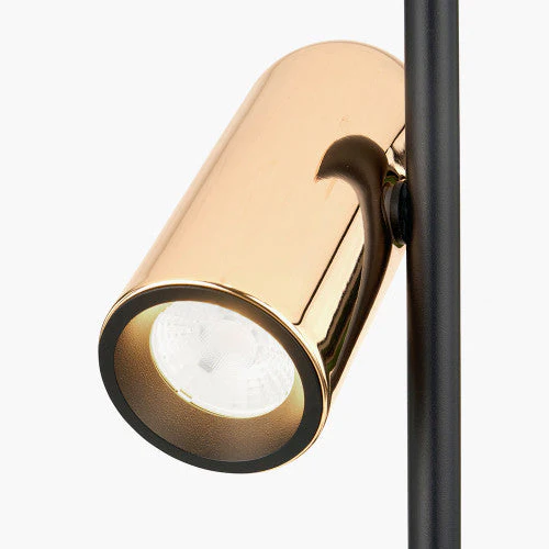 Xena Black and Rose Gold Metal LED Table Lamp - Image 5