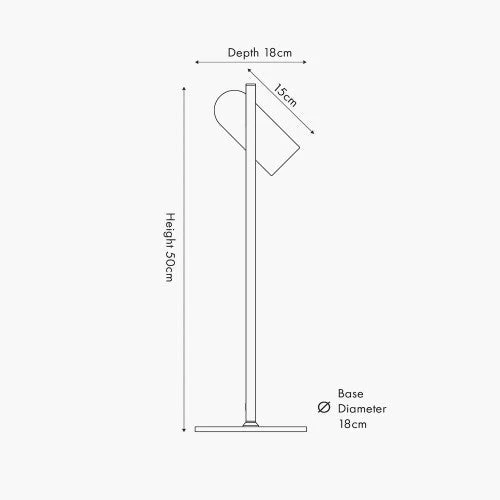 Xena Black and Rose Gold Metal LED Table Lamp - Image 6